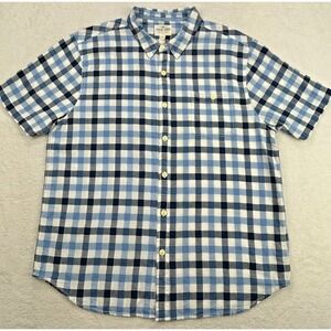 True Grit Shirt Men XL Blue White Check Woven Button up Lightweight‎